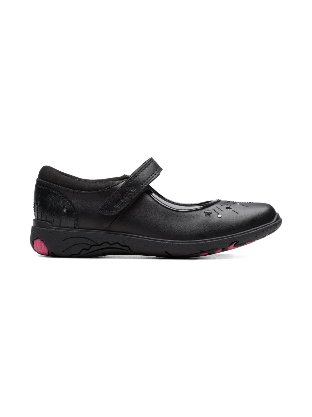 Clarks Kids Relda Wish star-embellished Mary Jane ballerina Black