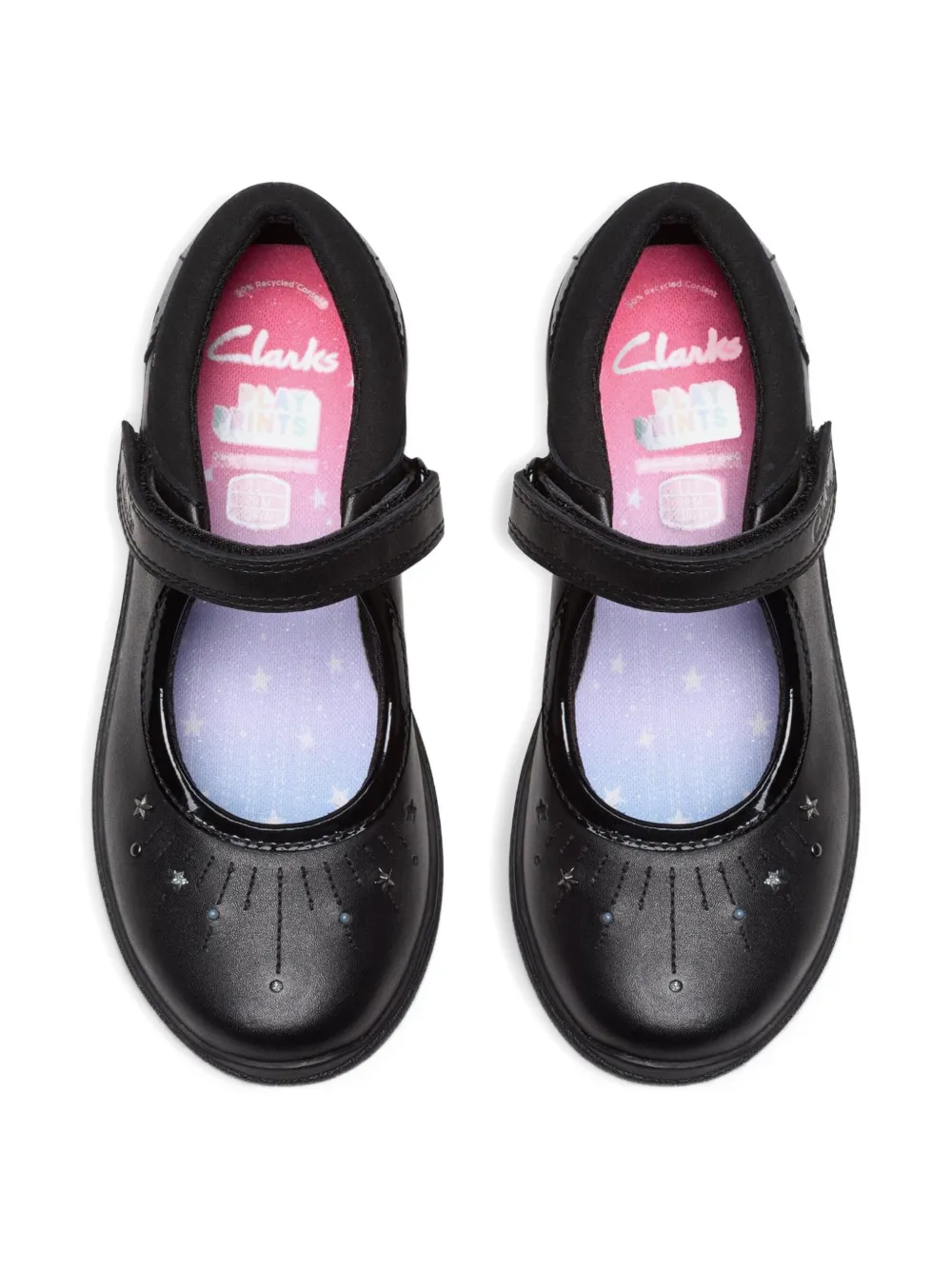 Clarks Kids Relda Wish star-embellished Mary Jane ballerina Black