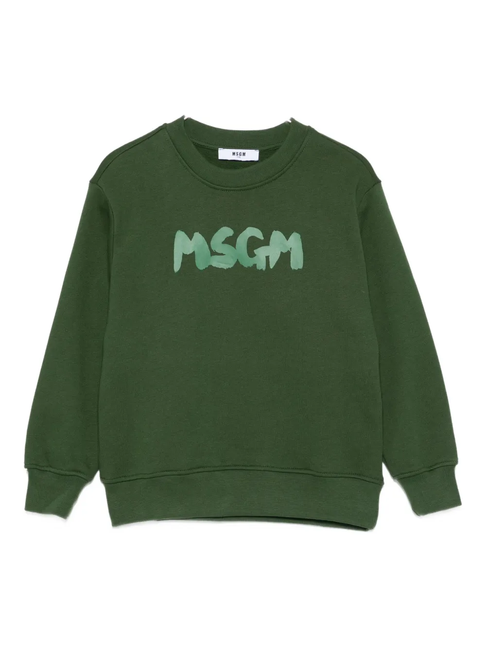 Msgm Logo-print Sweatshirt In Green