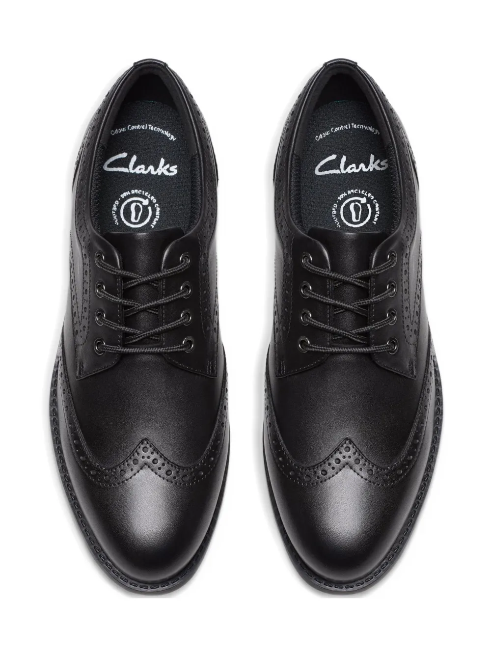 Clarks Boys Leather Tapa Pure Brogues In Black