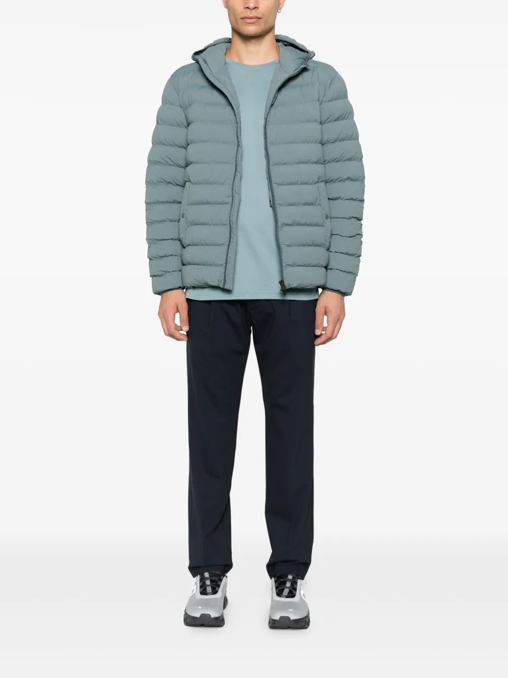 Herno Broek met geplooide voorkant - Blauw