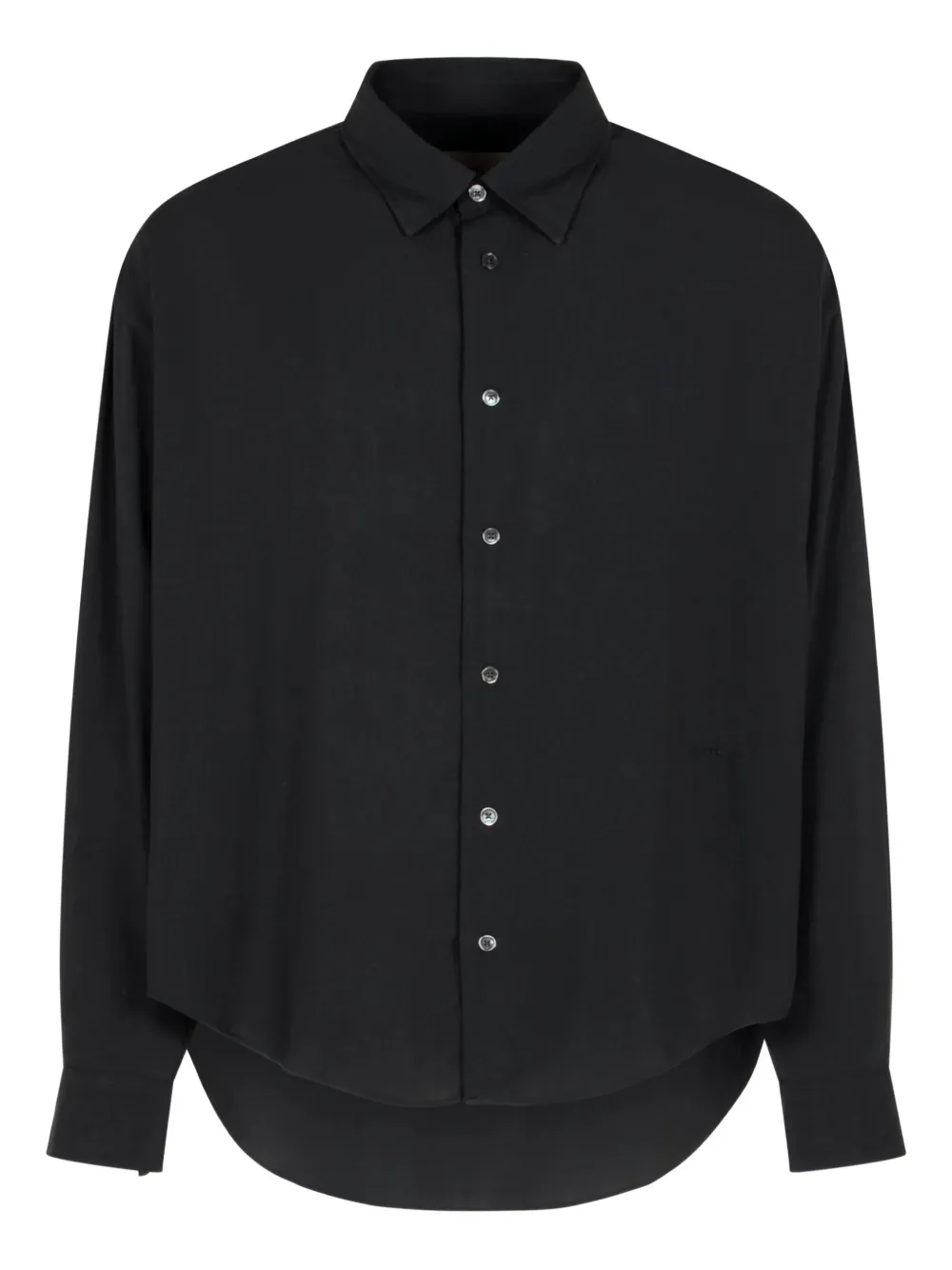 Ami Alexandre Mattiussi Embroidered-logo Shirt In Black
