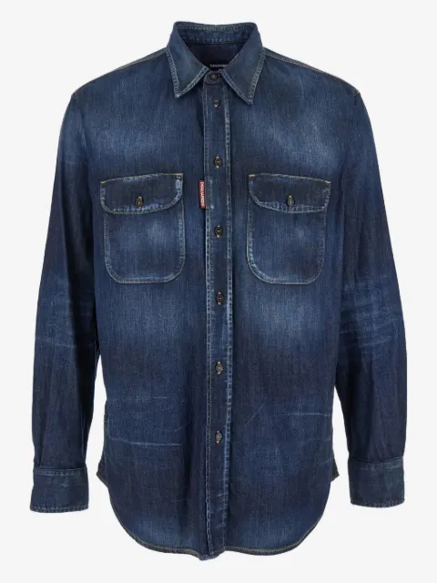 DSQUARED2 double-pockets elbow-patched denim shirt