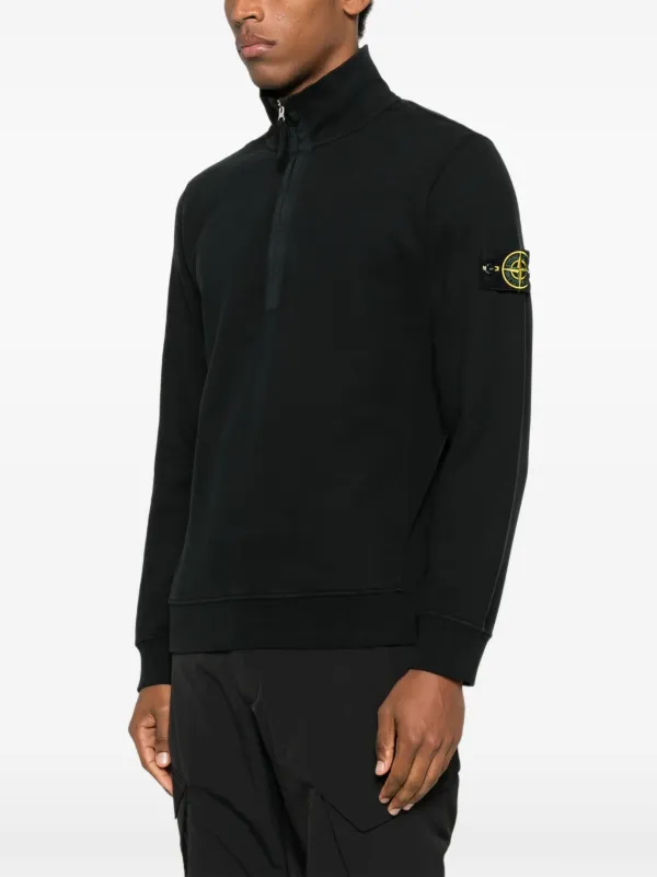 Stone Island ハーフジップ スウェットシャツ | ブラック | FARFETCH JP