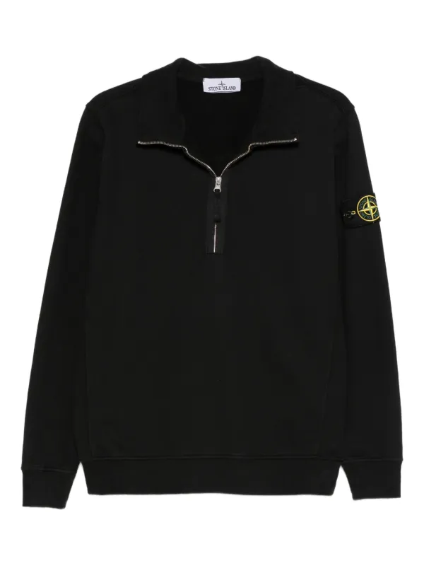 Stone Island ハーフジップ スウェットシャツ | ブラック | FARFETCH JP