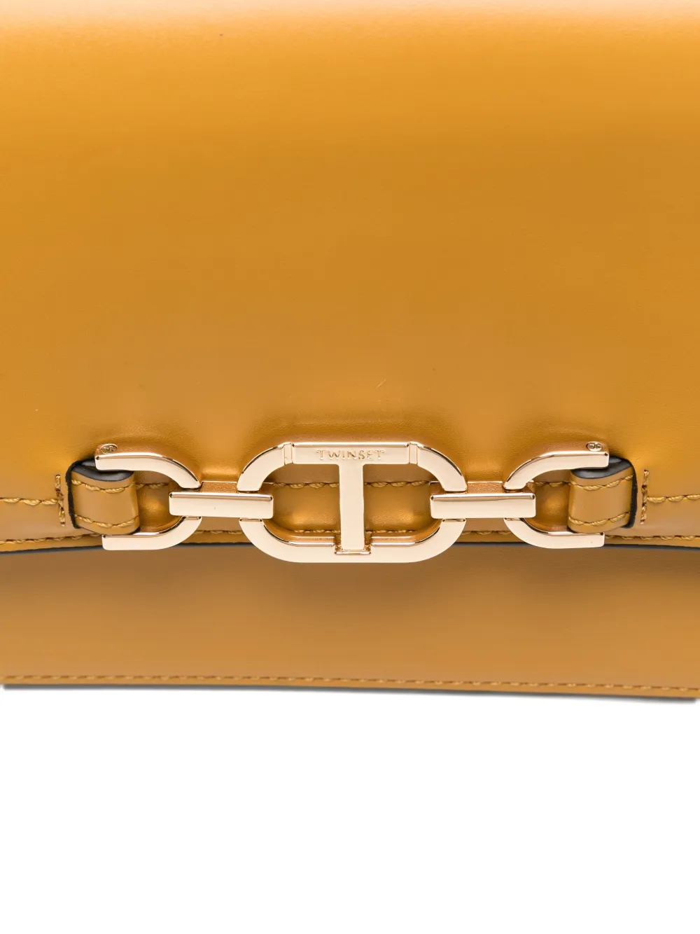 TWINSET chain-link flap satchel Geel