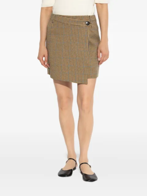 Gestuz check-pattern wrap skirt