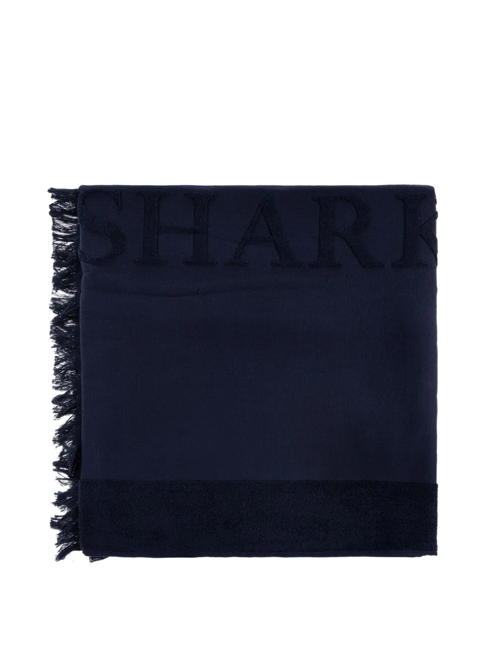 Paul & Shark logo-embroidered fringed blanket | Blue | Image 1