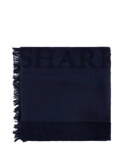 Paul & Shark logo-embroidered fringed blanket