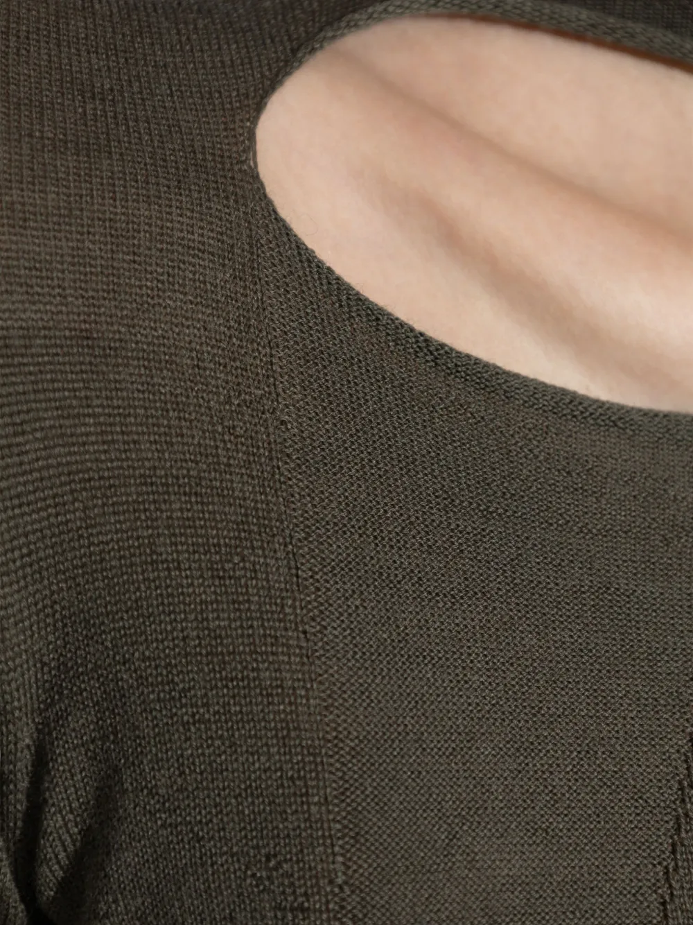 Rick Owens cut-out long-sleeve top Groen