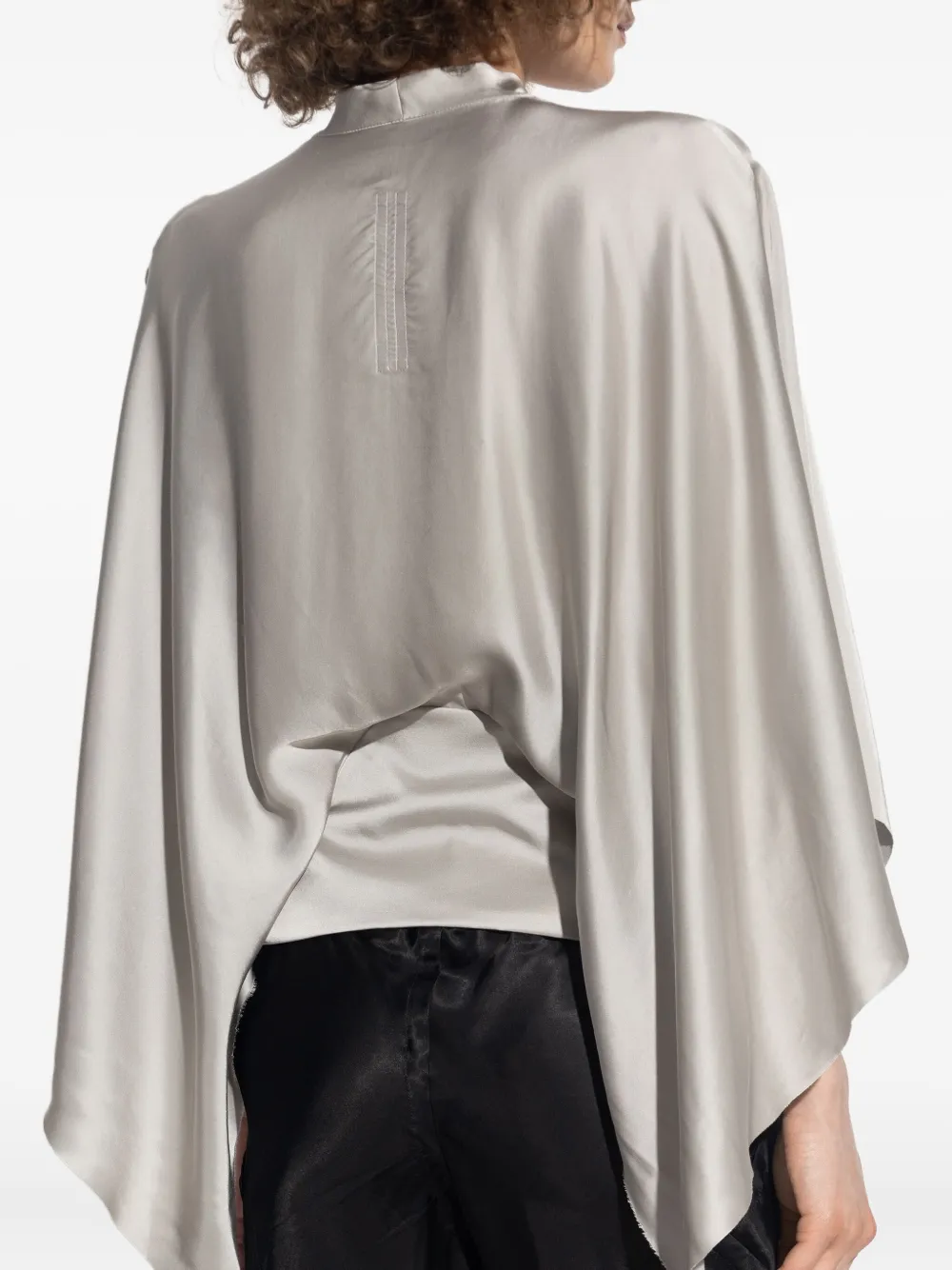 Rick Owens Half Moon tie-front blouse Zilver
