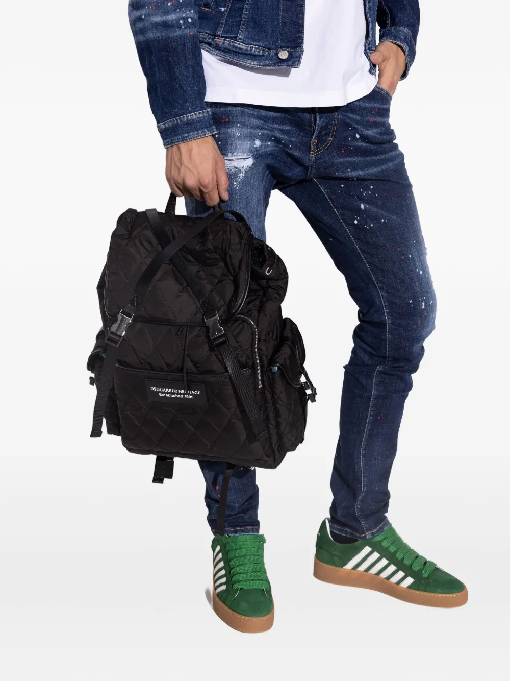 DSQUARED2 quilted backpack Zwart