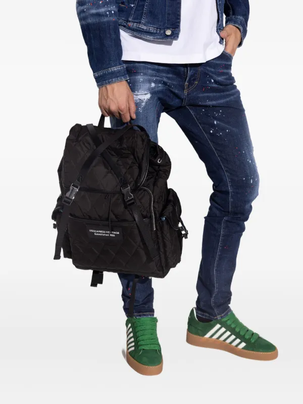 DSQUARED2 ブラックバックパック DSQUARED2 キルティング バックパック | ブラック | FARFETCH JP
