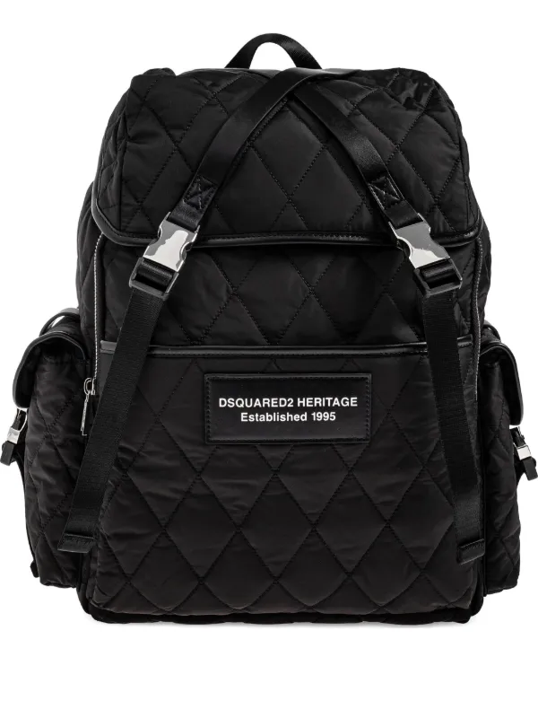 DSQUARED2 ブラックバックパック DSQUARED2 キルティング バックパック | ブラック | FARFETCH JP