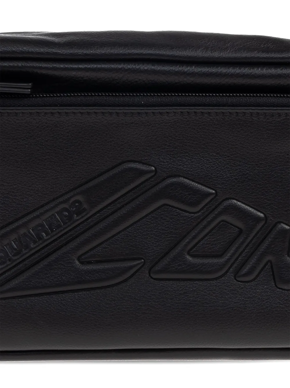 DSQUARED2 Icon New Generation logo leather wash bag Zwart