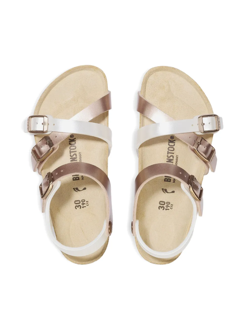 Birkenstock Kids Kumba metallic-buckle sandals White