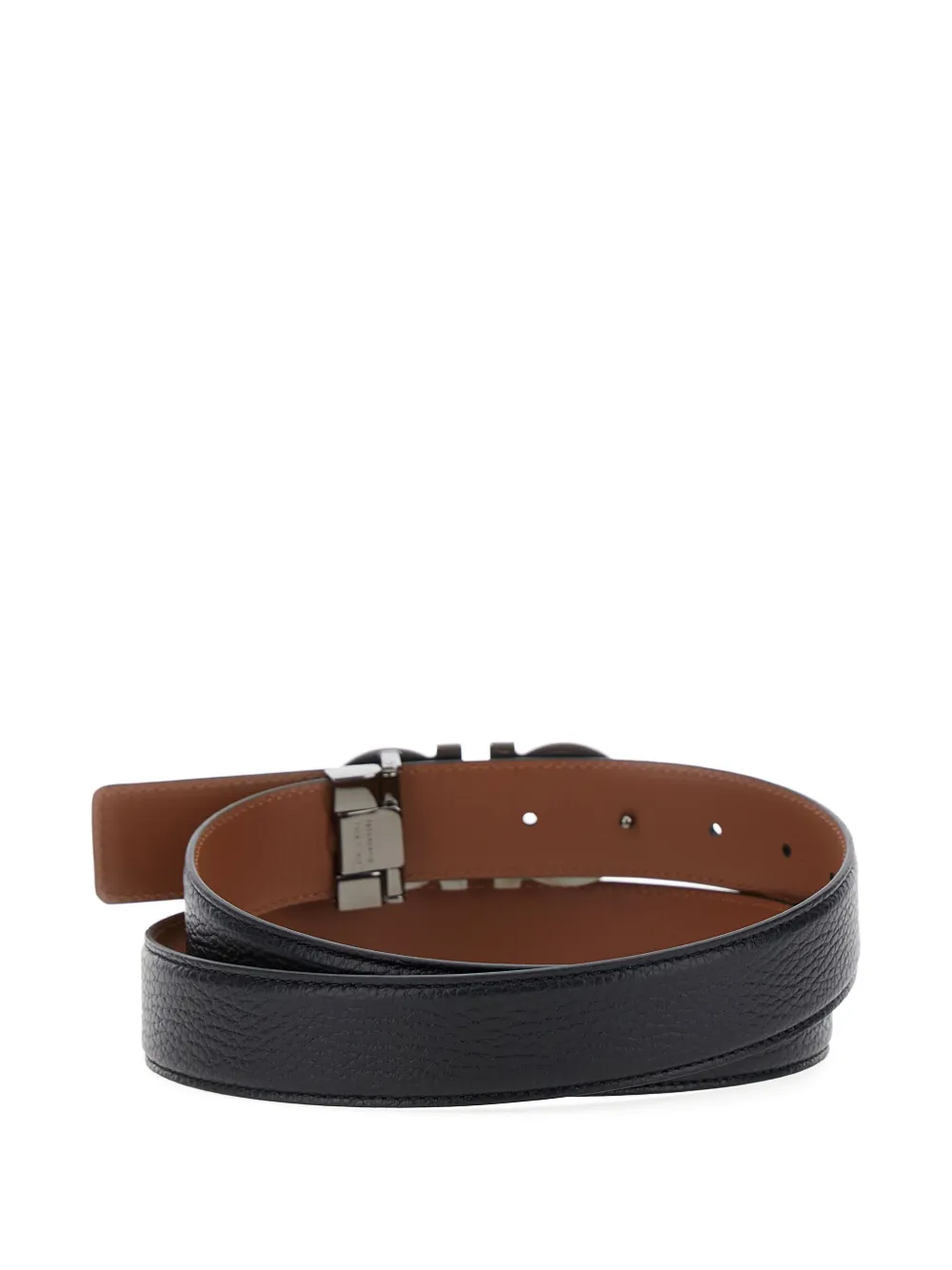 Ferragamo Gancini-buckle Leather Belt In Brown