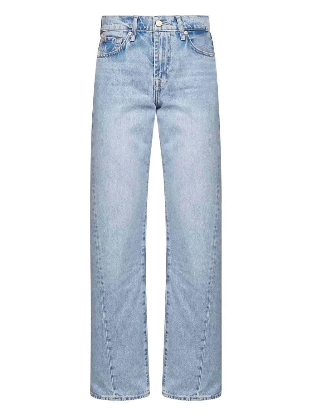 five-pocket back-patch jeans