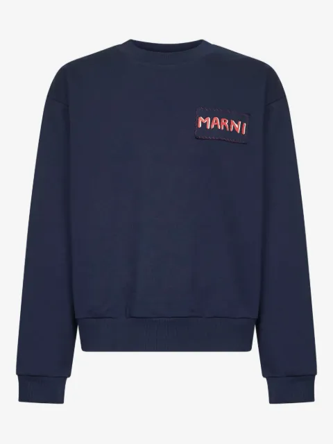 Marni embroidered-logo crew-neck sweater