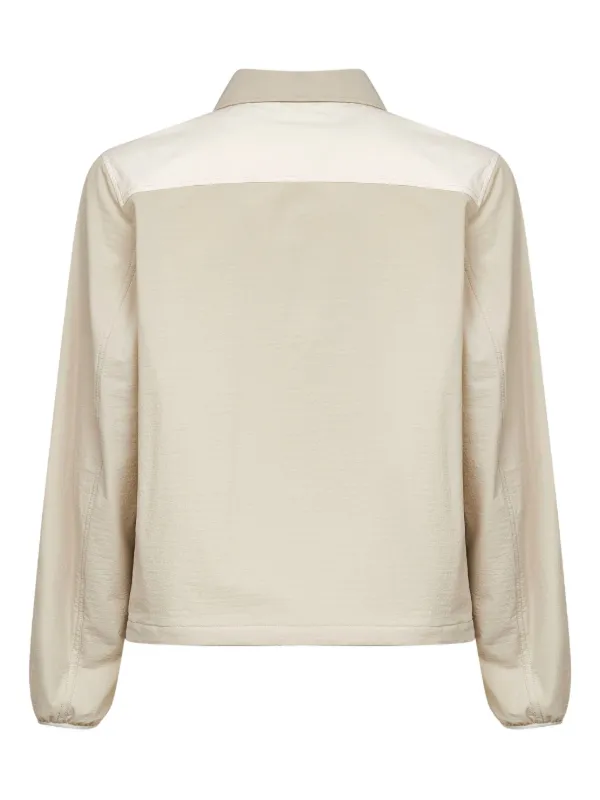 Moncler double-slider Zip Seersucker Shirt | Neutrals