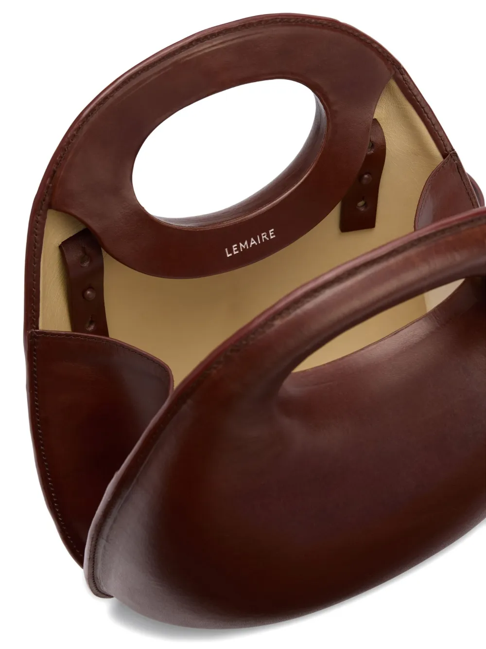 Lemaire Egg Tote Bag In Brown