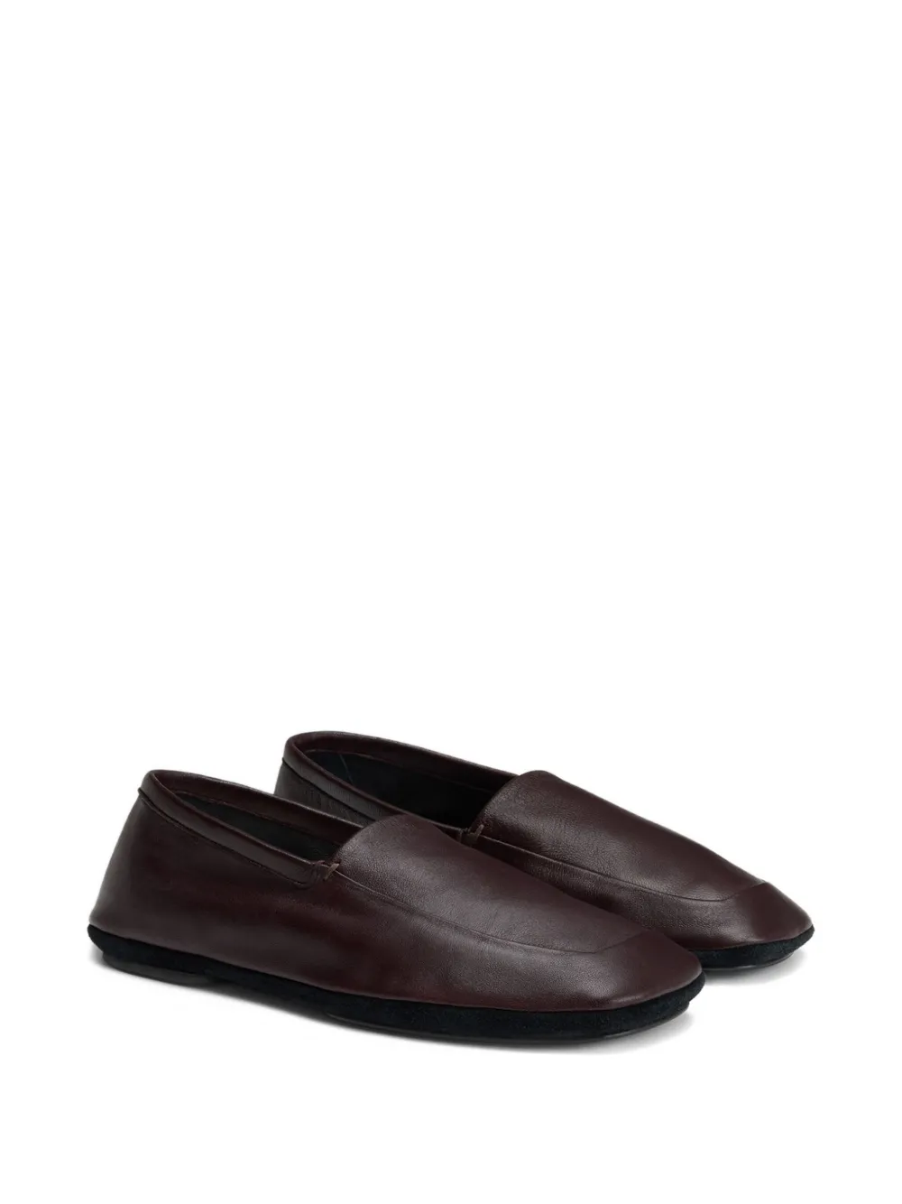 Lemaire Square-toe Slippers In Brown