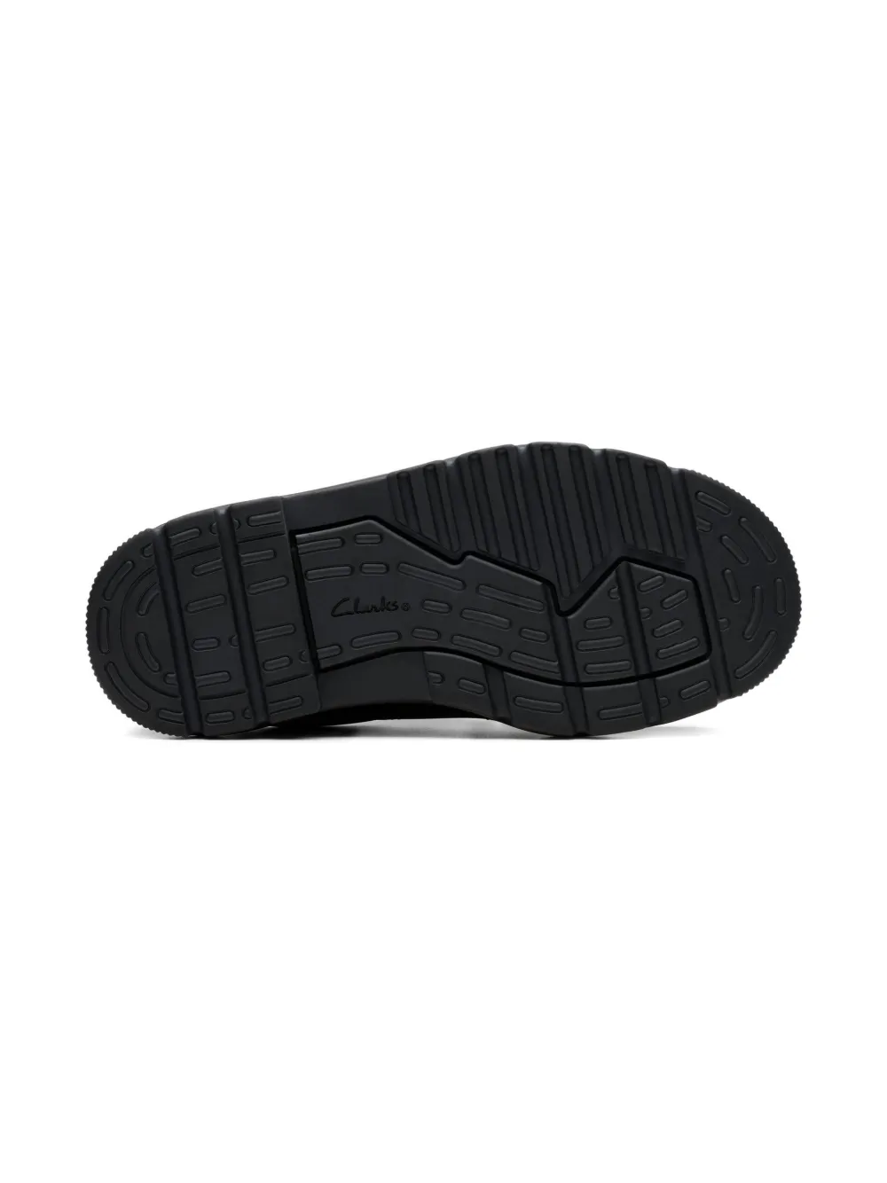 Clarks Kids Lorcam Edge leather sneakers - Zwart