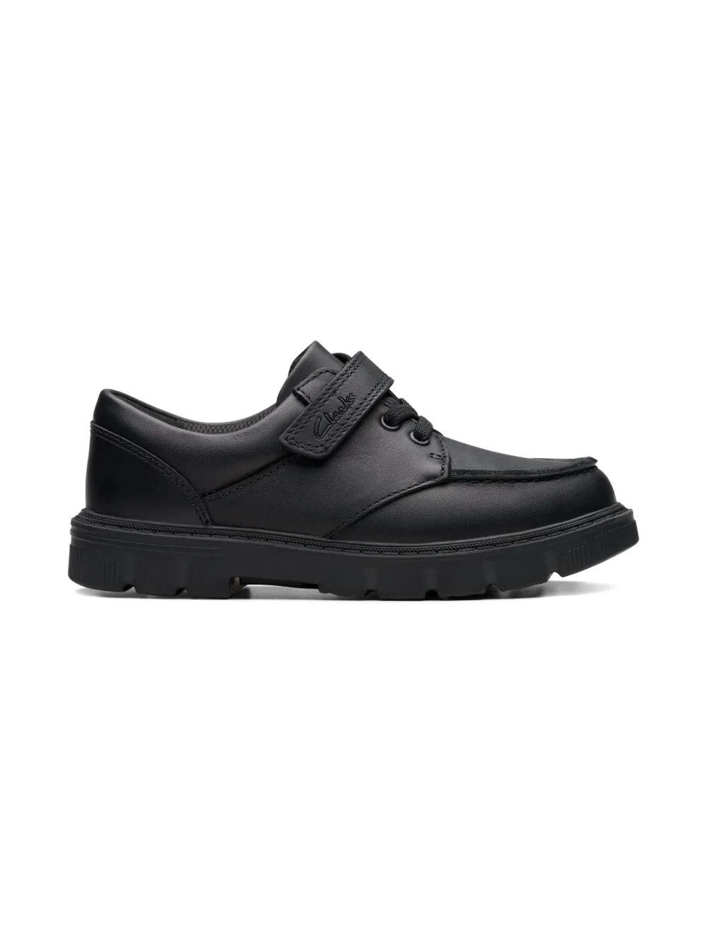 Clarks Kids Lorcam Edge leather sneakers Black