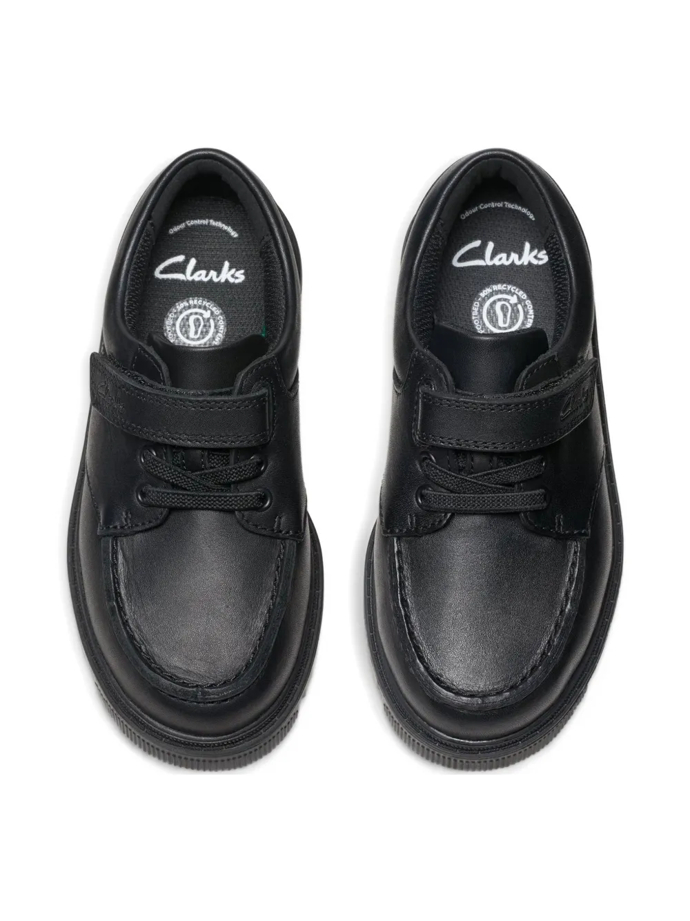 Clarks Kids Lorcam Edge leather sneakers Black
