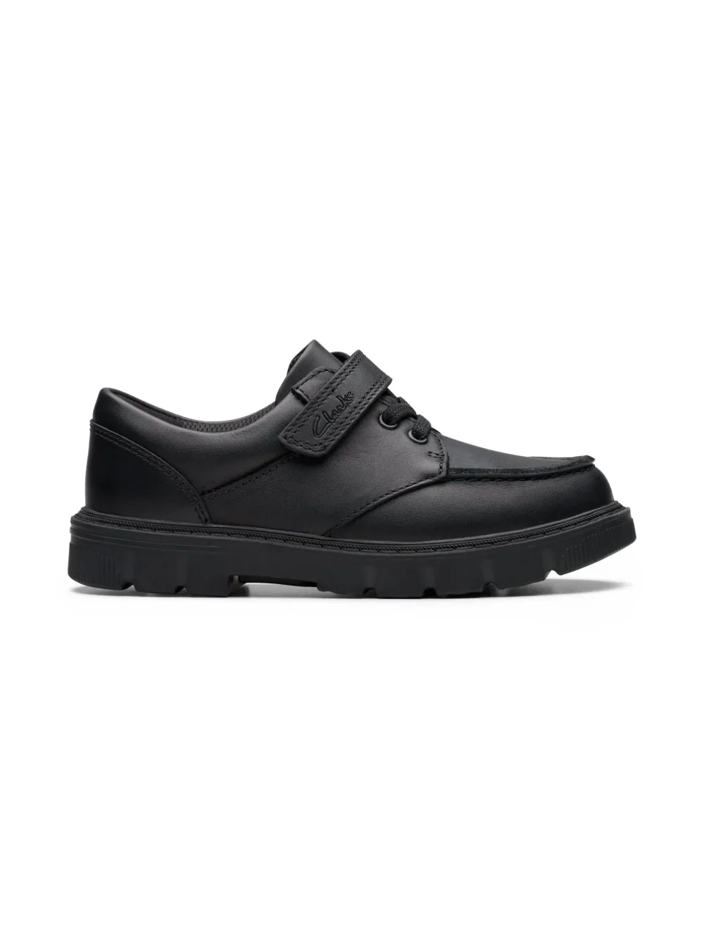 Clarks Kids Lorcam Edge leather sneakers Black