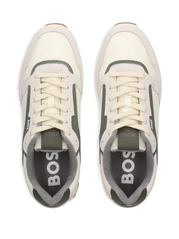 BOSS Suede Panel Sneakers | White | FARFETCH
