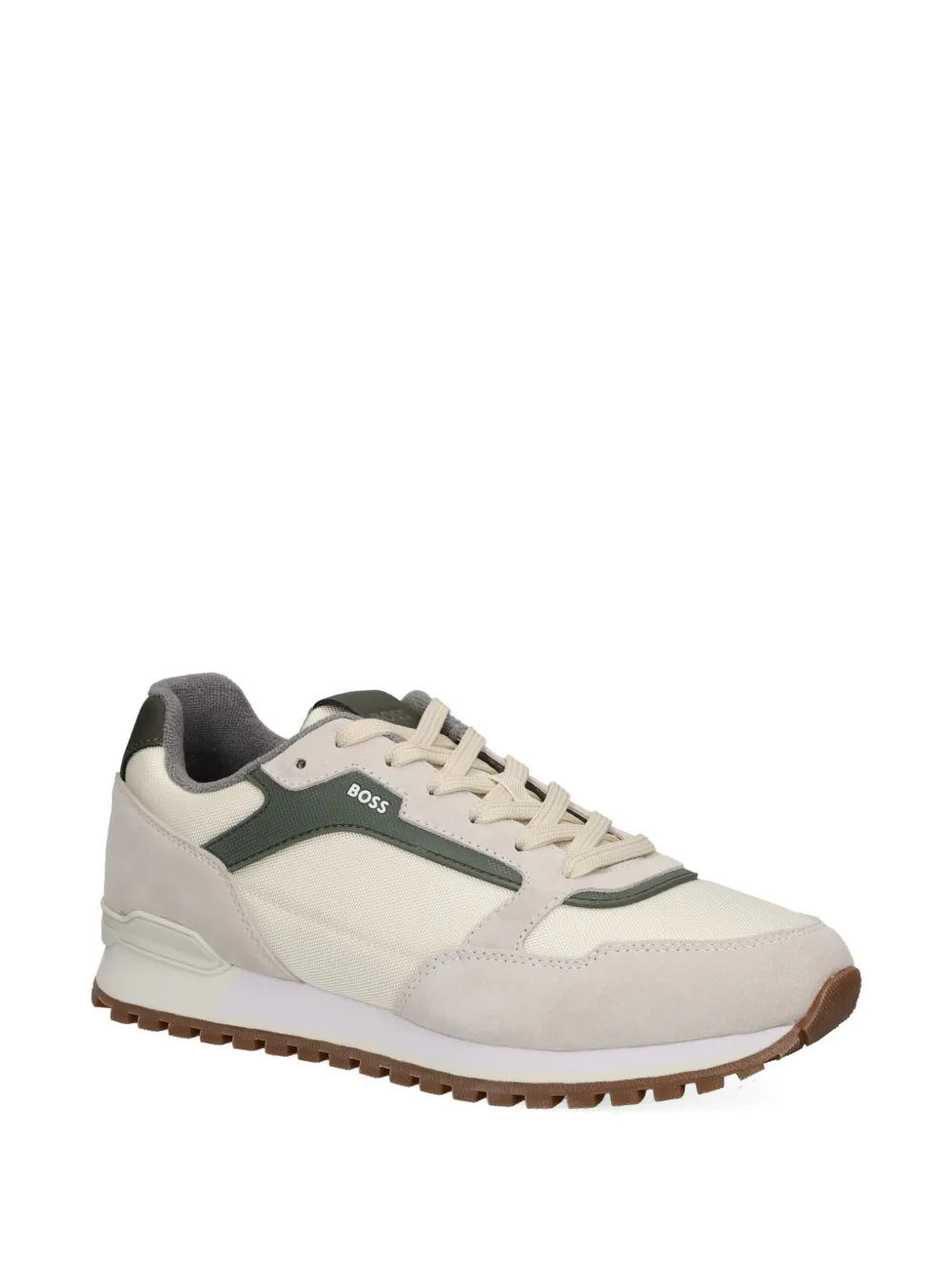 BOSS suede panel sneakers White
