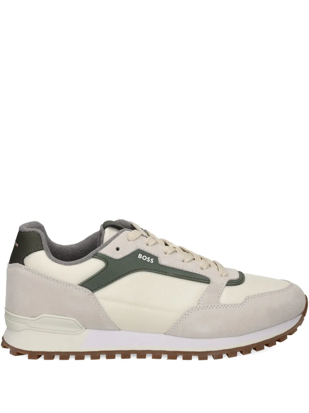BOSS suede panel sneakers White