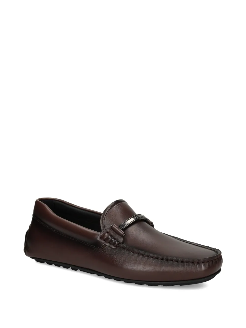 BOSS leather loafers Brown