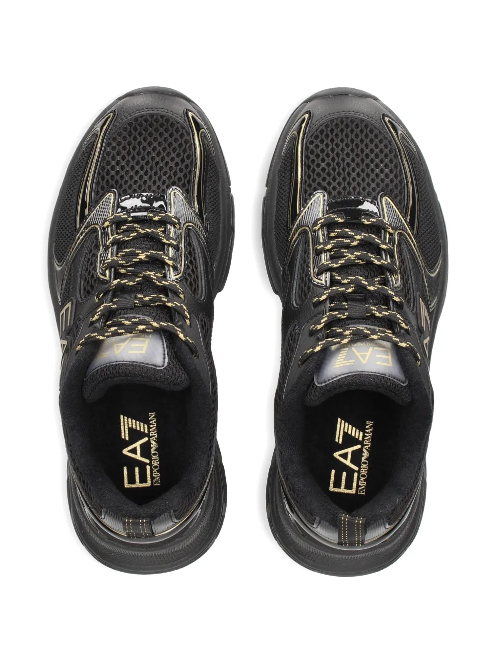Ea7 Emporio Armani Predator logo mesh low-top sneakers Black
