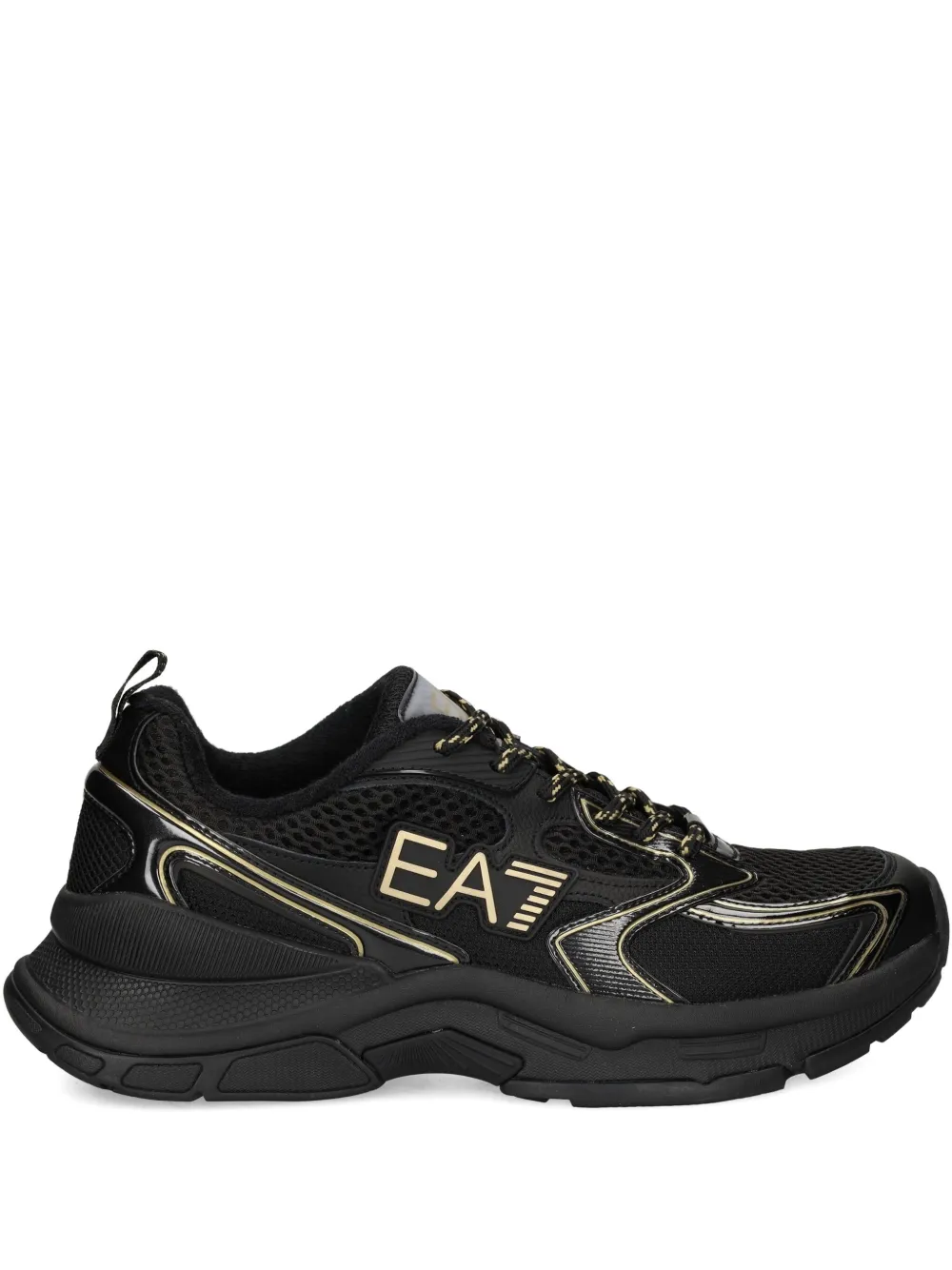 Ea7 Emporio Armani Predator logo mesh low-top sneakers Black