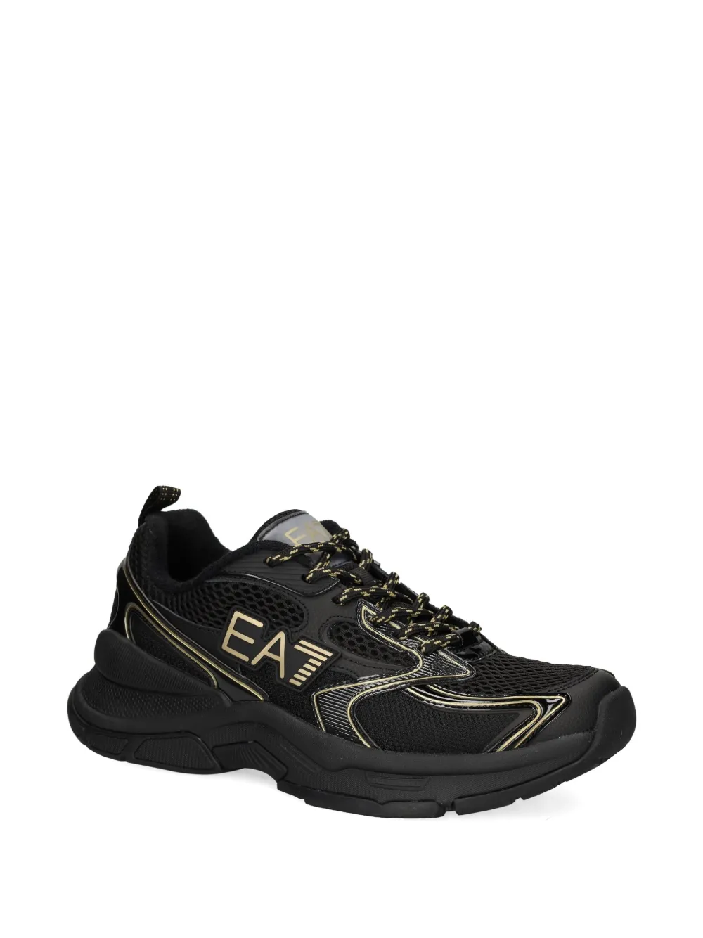 Ea7 Emporio Armani Predator logo mesh low-top sneakers Black