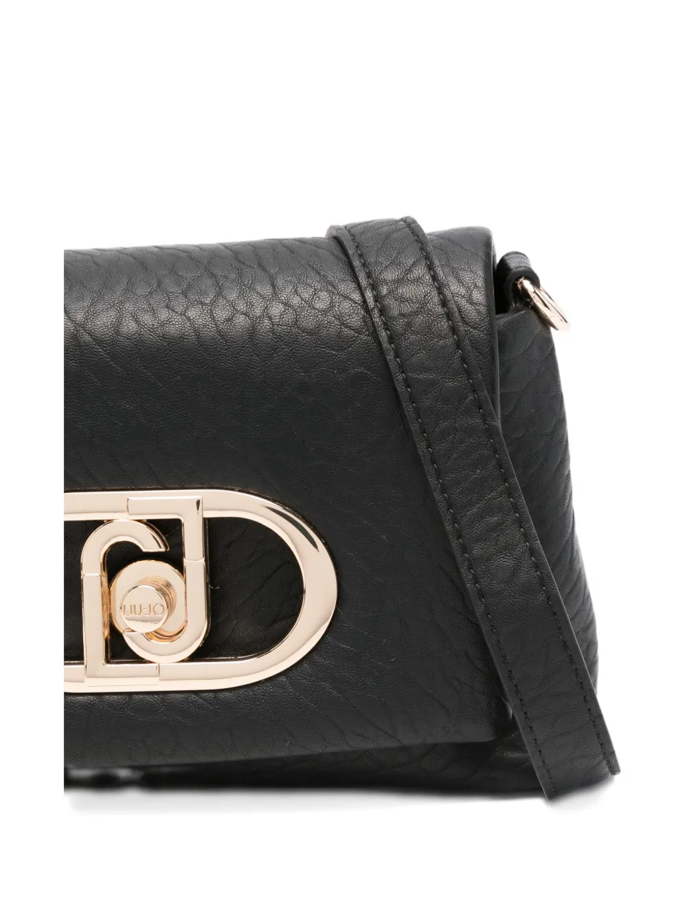 Liu •jo Chain-strap Textured Shoulder Bag In Black