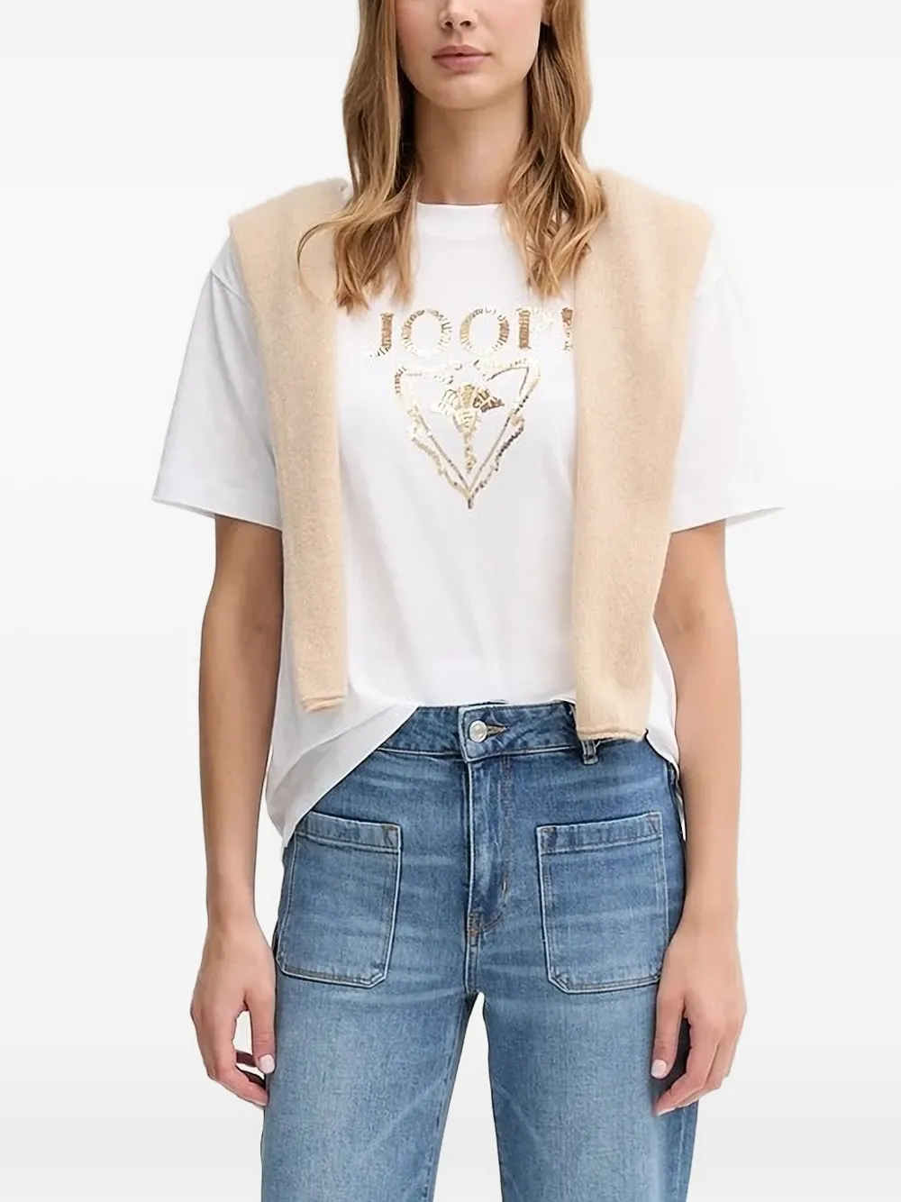 Joop Tomma Sequin-embellished Logo Top In Multi