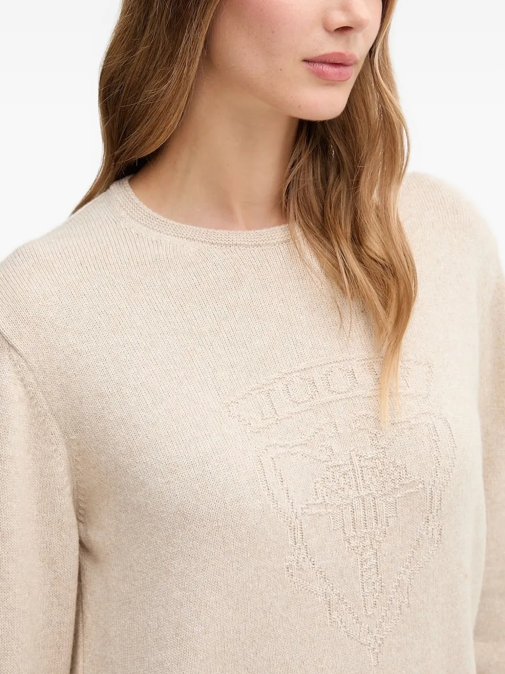 Joop Embroidered Crest Sweater In Neutral