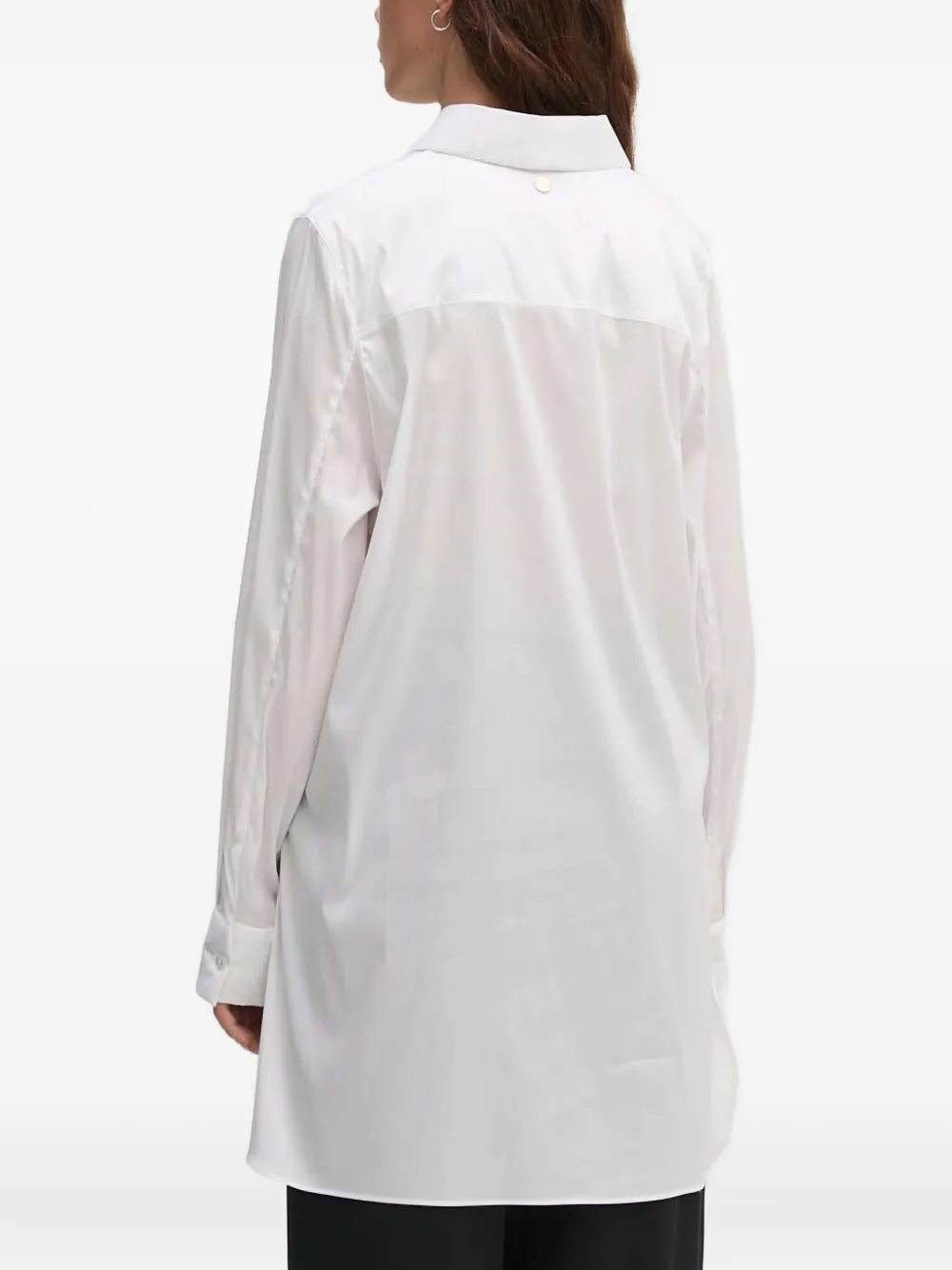 Joop! Shirt met logodetail en lange mouwen Wit