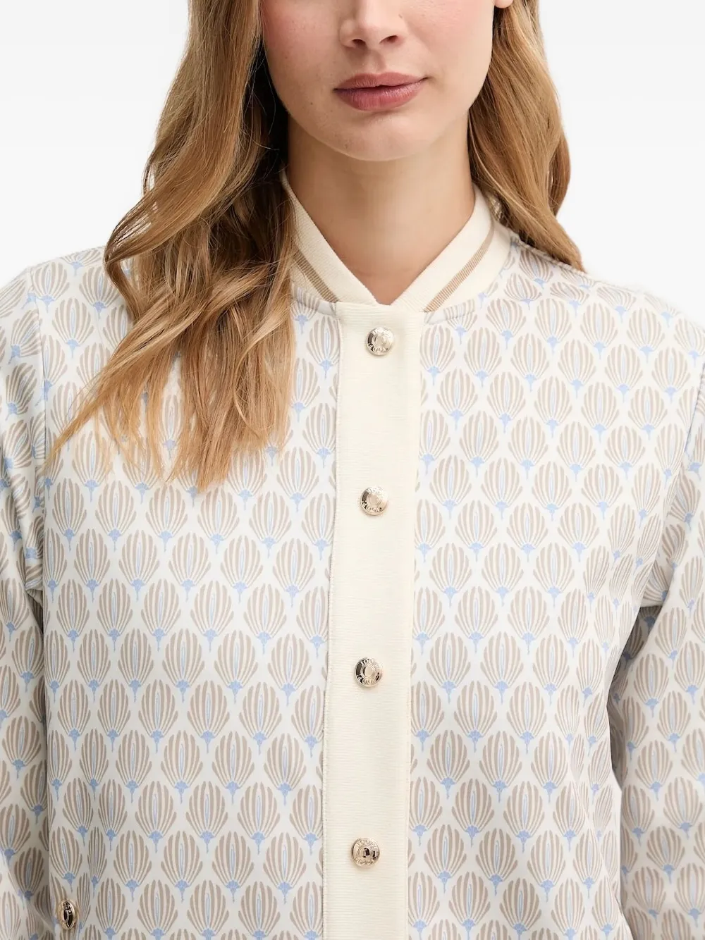 Joop! Tjara sweater met patroon en knopen Beige