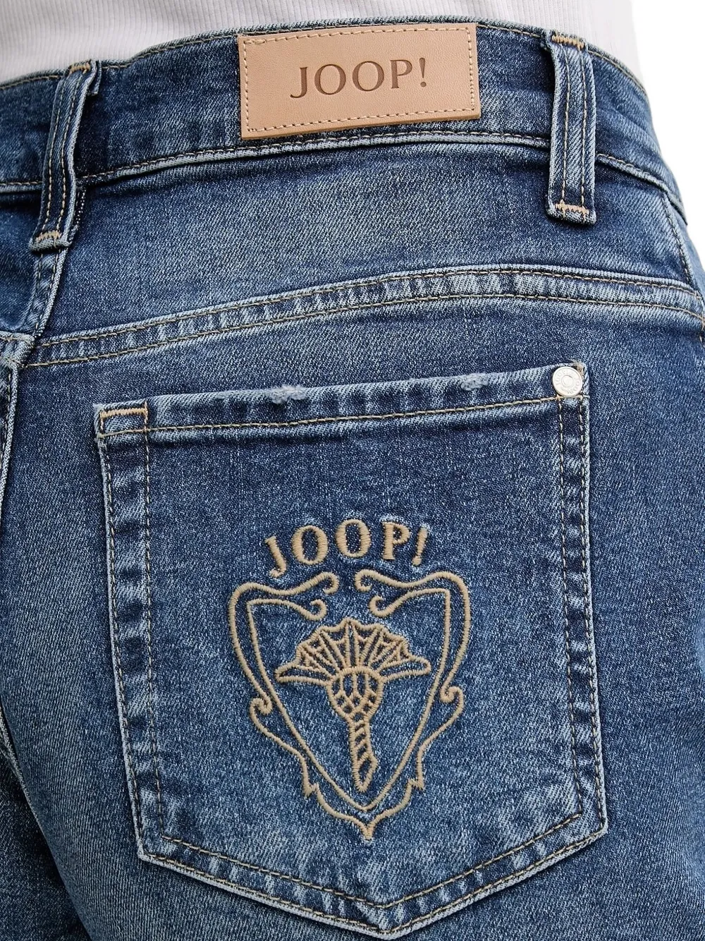 Joop! Malou jeans met geborduurd logo Blauw