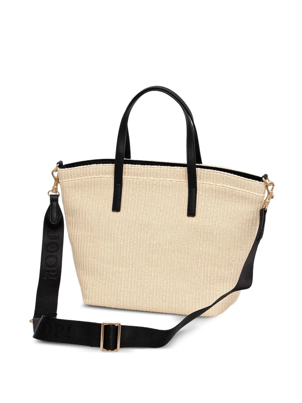 Joop! Shopper met geborduurde raffia textuur - Beige