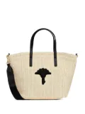 Joop! Raffia-texture embroidered tote bag - Neutrals