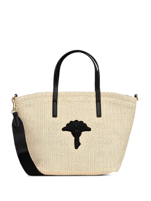 Joop! Raffia-texture embroidered tote bag
