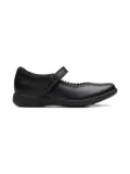 Clarks Kids Etch Pure Kid scalloped-edge ballerinas - Black
