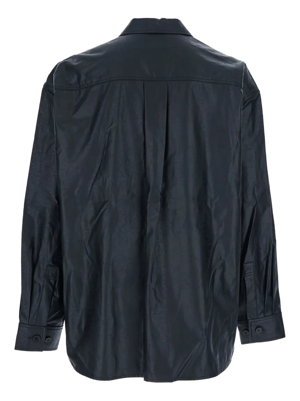 Juun.J Gecoat katoenen overhemd met getailleerde kraag - Blauw