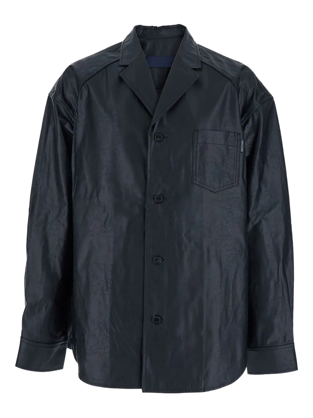 tailored-collar coated cotton shirt
