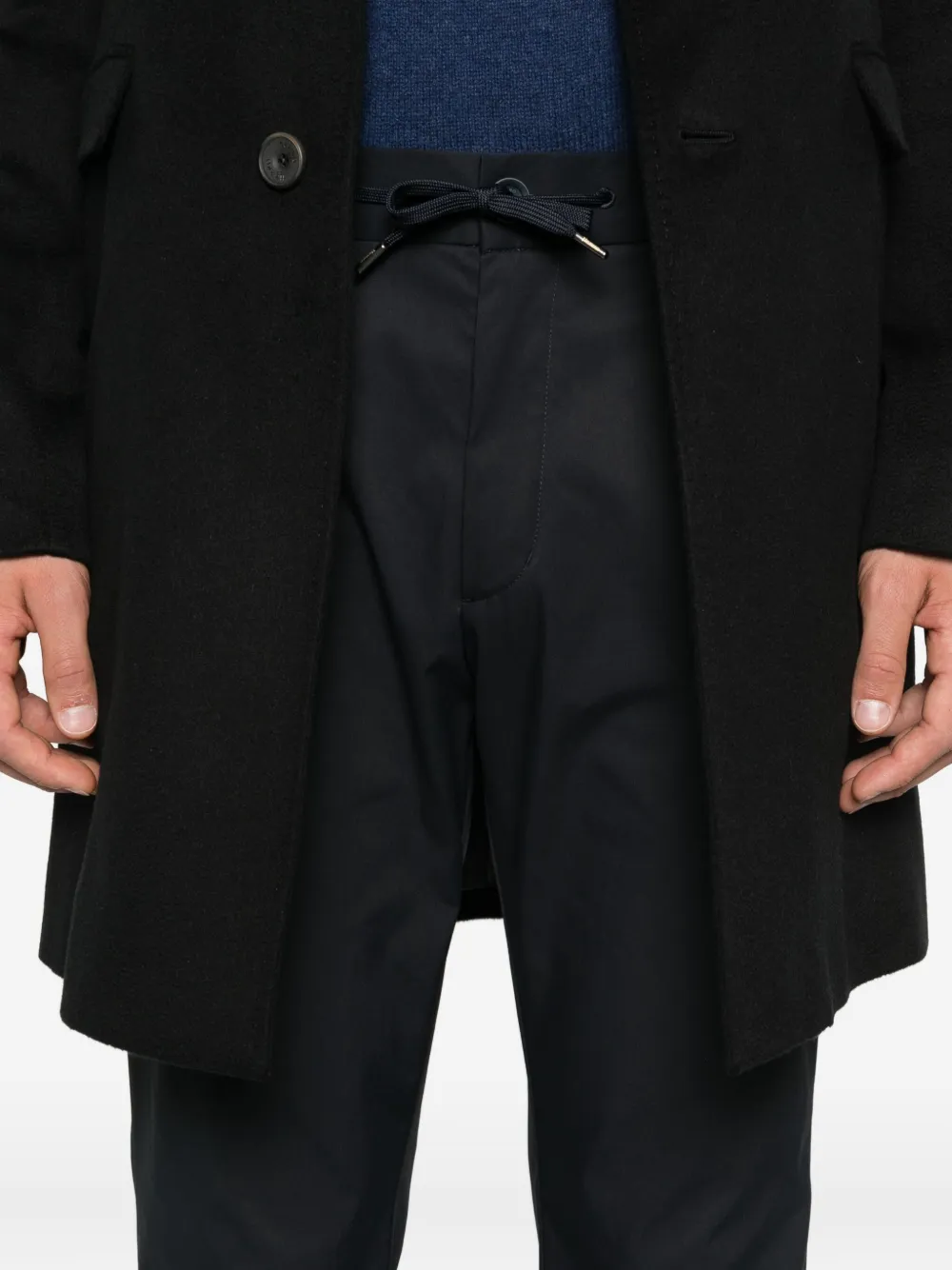 Herno Pleated Drawstring Trousers In Black